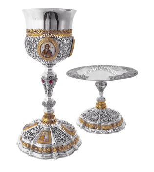 Σετ Δισκοπότηρο - Οκτάγωνο Μεσαίο (8 τεμ. Σμάλτα) E 1013527s