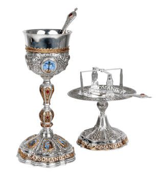 Σετ Δισκοπότηρο - Οκτάγωνο Μεσαίο (10 τεμ. Σμάλτα) E 1013728s