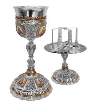 Σετ Δισκοπότηρο - Οκτάγωνο Μεγάλο (8 τεμ. Σμάλτα) E 1014026s