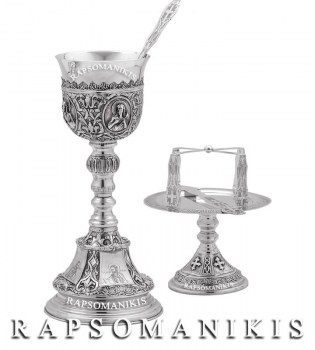 Σετ Δισκοπότηρο - Στρογγυλό Ρόμβος Χαρακτό E 103320